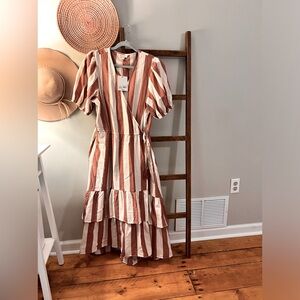 New with tags women’s wrap dress with pockets.